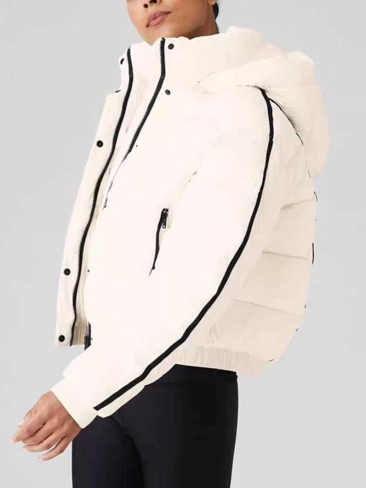 Autumn Winter Thicken Hooded Jacket Women Warm Cotton-padded Jacket Solid Color Fashion Zipper Stand-up Collar Womens Parkas J251104