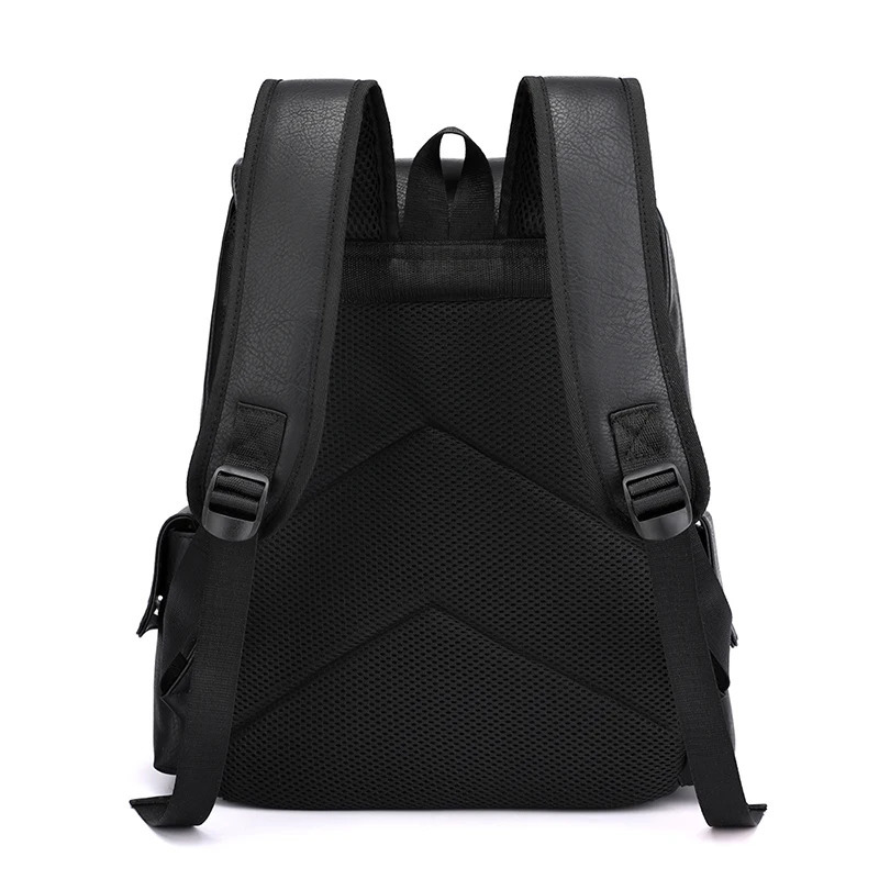 Men Backpack PU Leather Bagpack Large Laptop Backpacks Male Mochilas Black Schoolbag For Teenagers Boys Brown Sac A Dos251104ww