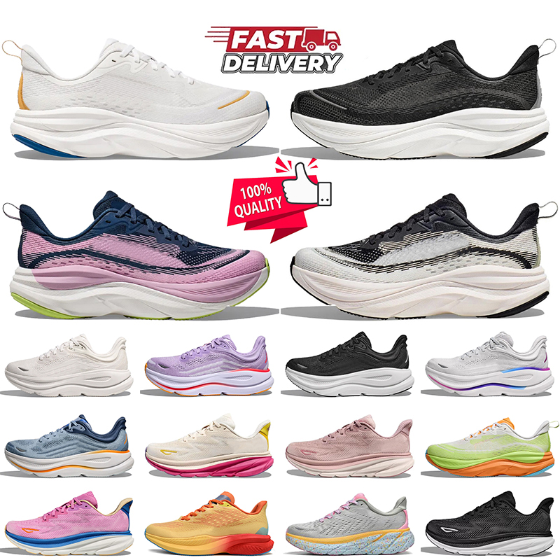 Top Fashion Clifton 9 Bondi 8 Mach 6 Skyflow Designer Running Shoes White Black Pink Free People Green Mesh Tennis Jogging Sports Sneakers dhgate Women Mens Trainers