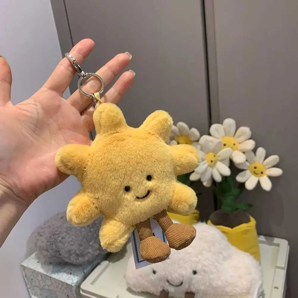 Fashion Cartoon Sun Bag Charm Soft Cute Sunflower Keychain Portable Plush Toy Keychain C251104