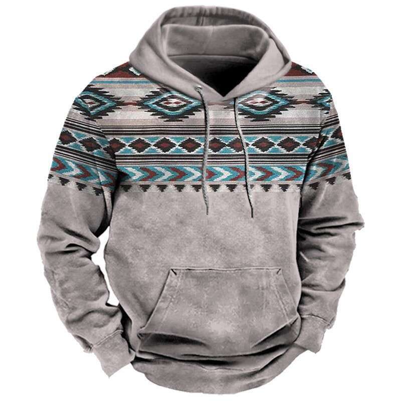 European and American style street trends, 3D digital printed men's hoodies, popular 2025 new casual fashion trend clothing