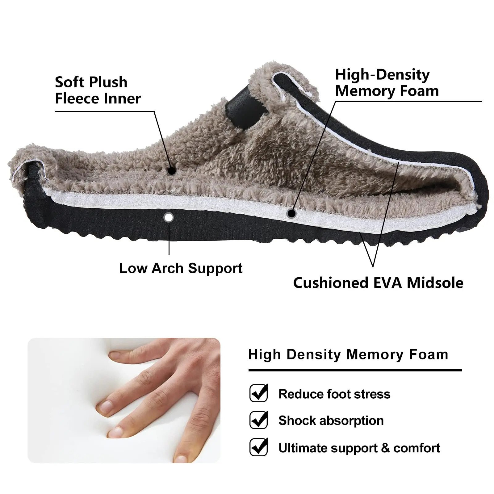 Comwarm Fuzzy House Slippers For Women Men Winter Waterproof Garden Shoes Soft Plush Slippers Outdoor Warm Furry Clogs Slide 250402