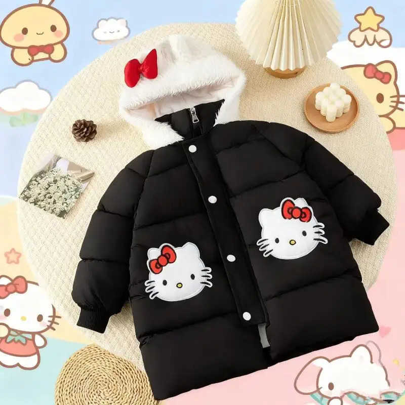 Sanrio Halloween Hello Kitty Girls Cotton Clothe Winter Thick Cartoon Anime Fashion Coat Childrens Warm Outerwear Comfort Tops H251104