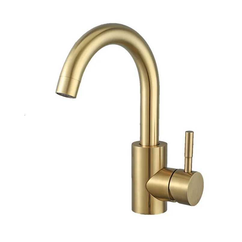 304 Stainless Steel Kitchen Faucet Golden Basin Hot and Cold Faucet Vegetable Basin Rotating Faucet Y251104