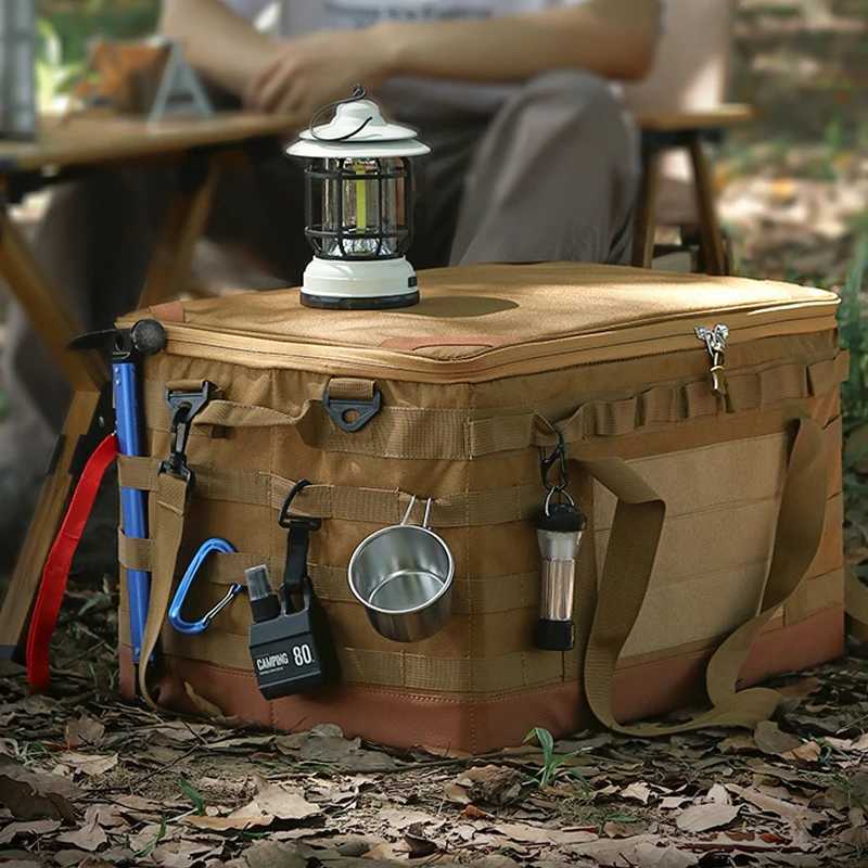 Outdoor multifunctional tool kit large capacity camping equipment storage bag picnic cookware gas tank anti-collision bagC250403