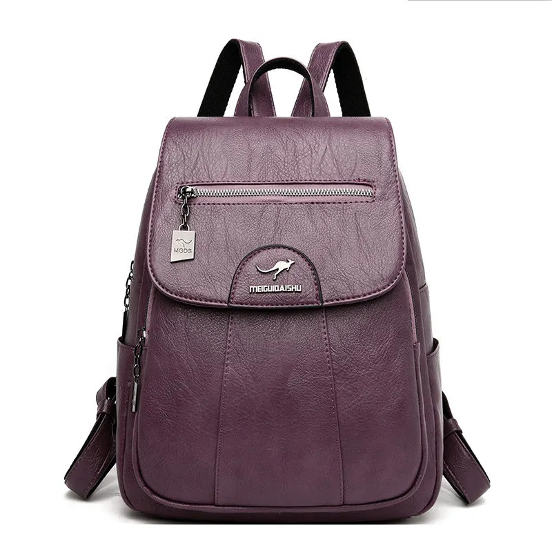 5 Color Women Soft Leather Backpacks Vintage Female Shoulder Bags Sac a Dos Casual Travel Ladies Bagpack Mochilas School Bags251104ww