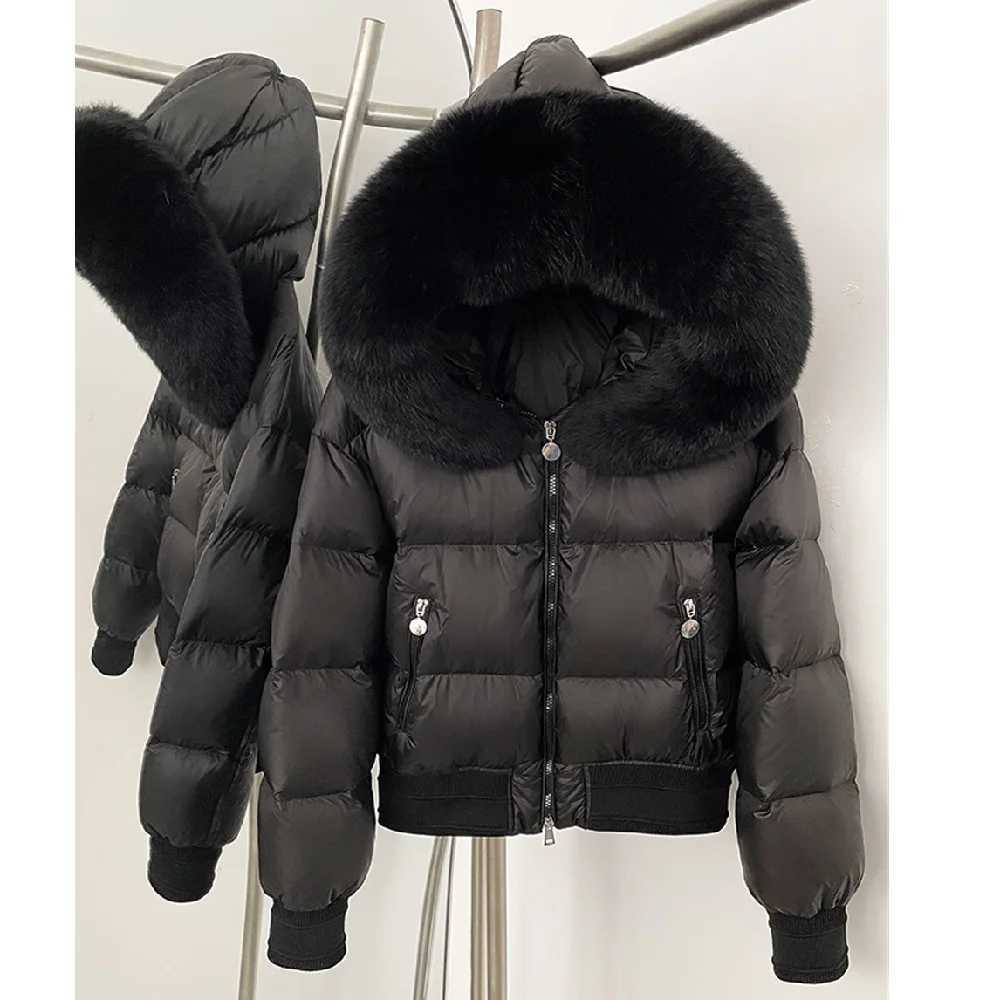 2025 Winter Womens Down Jacket Fur Collar Thickened Warm Womens Hooded Cotton-padded Coat y2k New High Quality Coat bra J251104