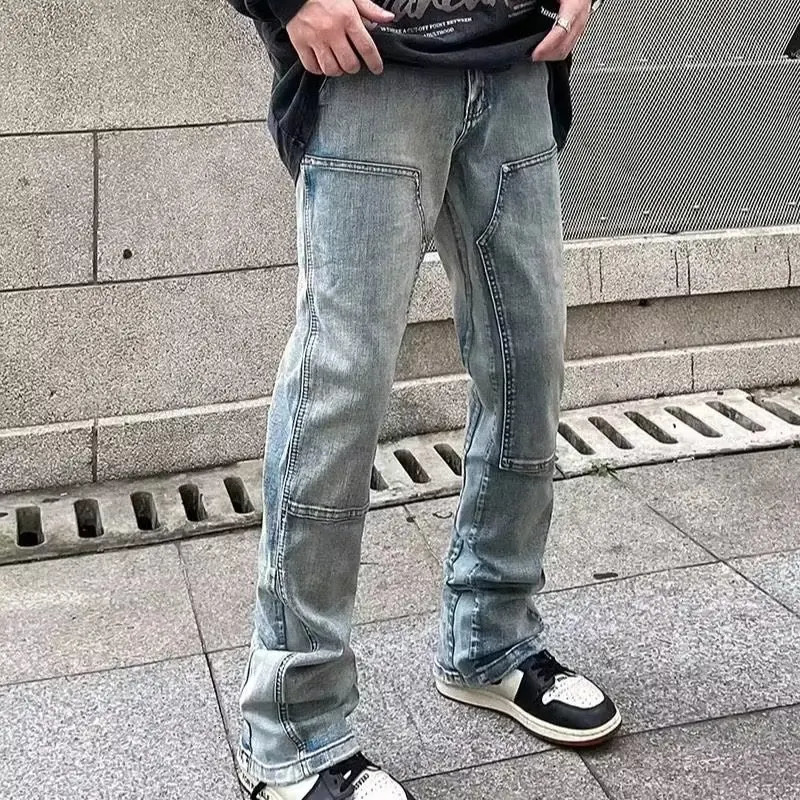 Y2K Streetwear Kpop Flare Jeans Cargo Pants Mens Straight Old Retro Hip Hop Cowboy Trousers Pantalones Hombre 250402