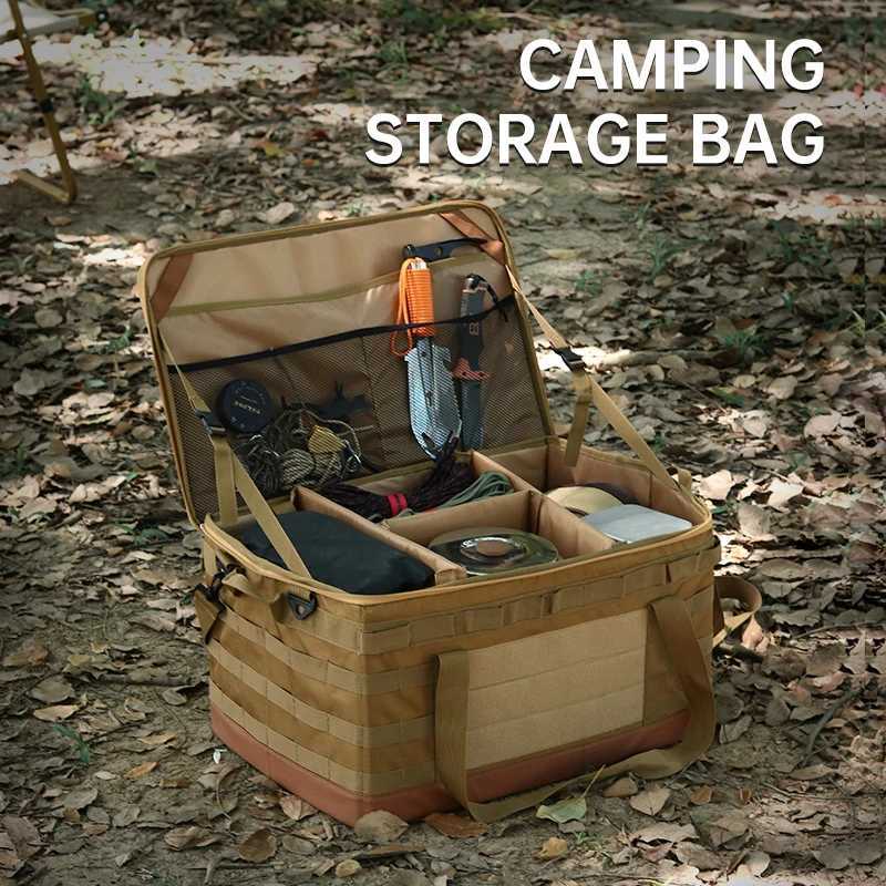 Outdoor multifunctional tool kit large capacity camping equipment storage bag picnic cookware gas tank anti-collision bagC250403