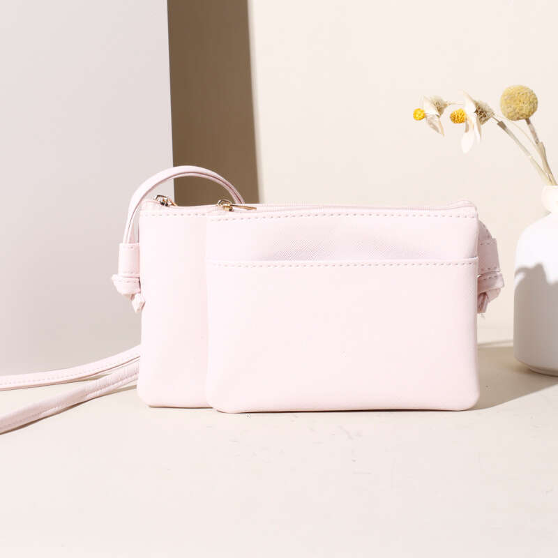 New leather square solid color crossbody simple coin purse pu small student shoulder bag