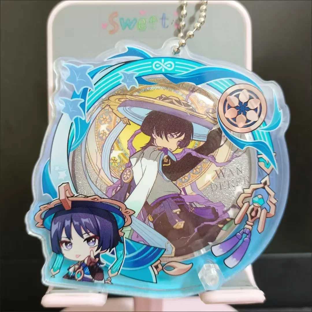 Game Keychain Wanderer Kabukimono Balladeer Ita bag 58mm Badge Display Ornament Acrylic Display Brick Badge Display Stand GiftW251103