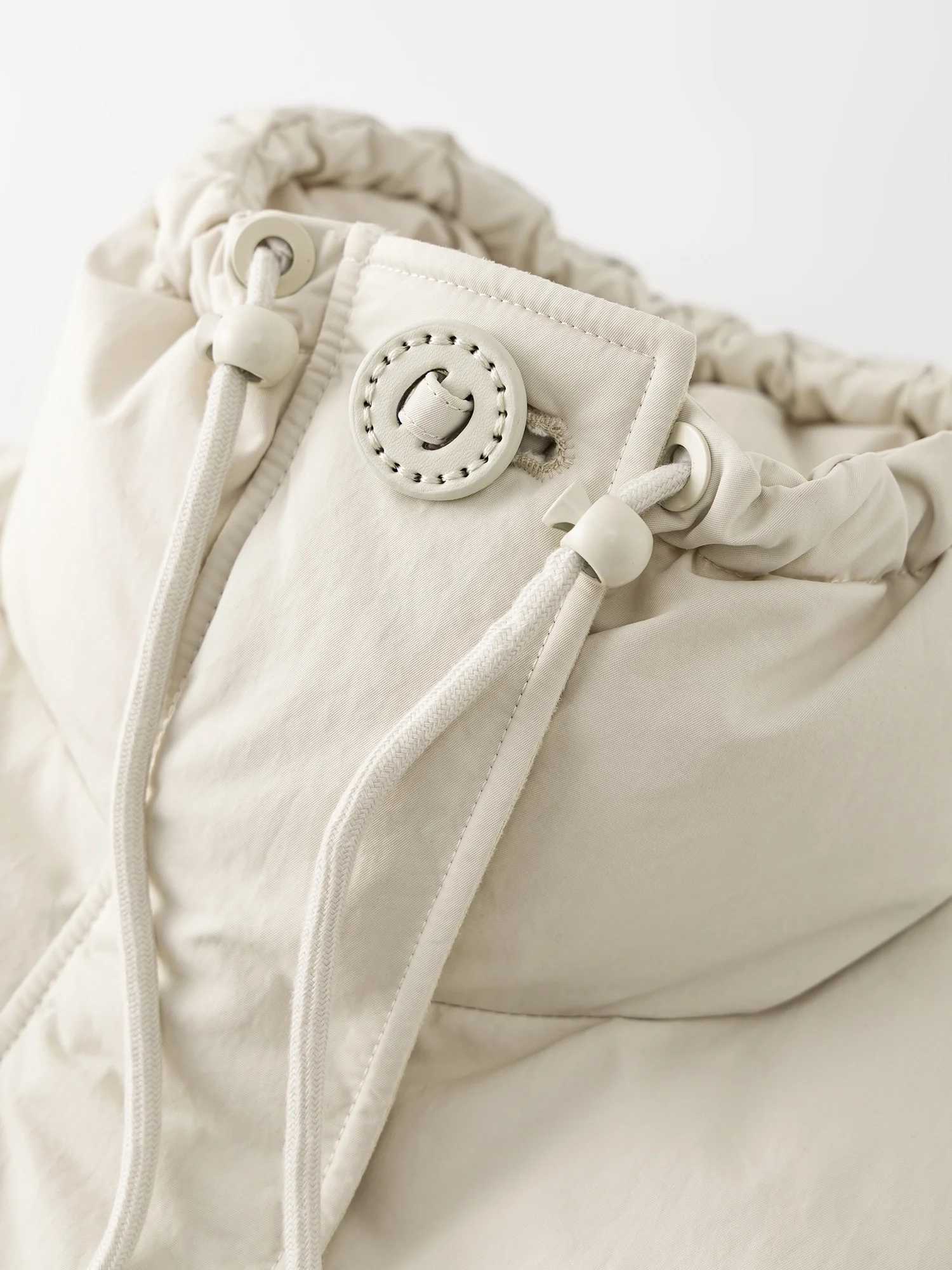 FSLE Winter Women Mid-Length Puffer Downcoat with Stand Collar Korean Style Slouchy Down Jacket Loose Fit Warm Soft Outerwear J251104