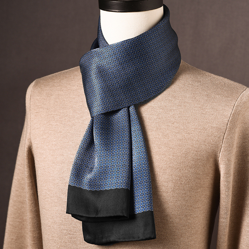 BarryWang Silk Mens Scarf Jacquard Floral Paisley Casual Formal Gold Green Red Blue Purple Gray For Male Wedding Business Party 251013