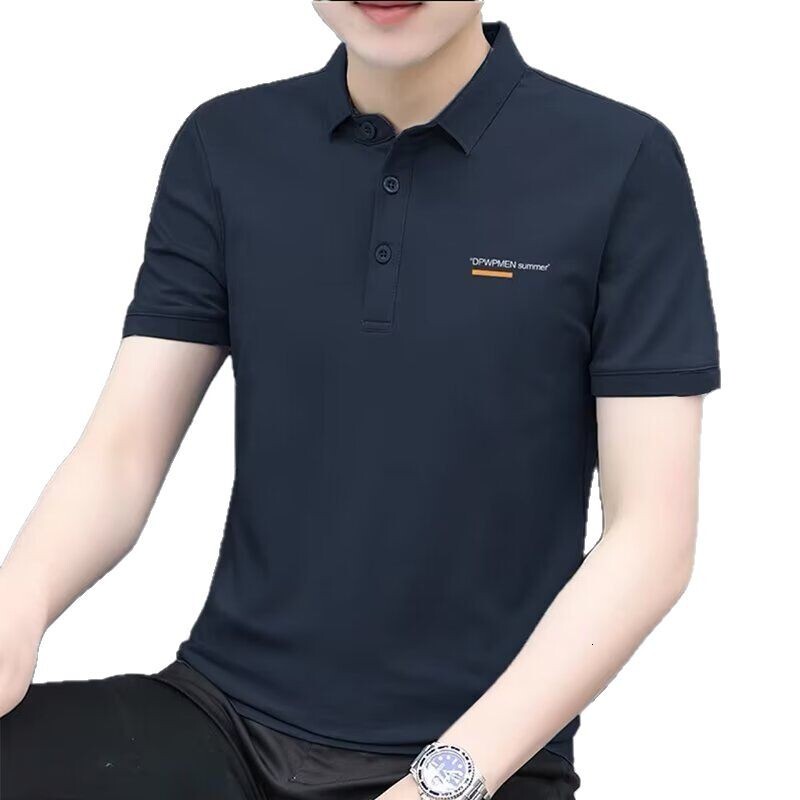 Men's Short Sleeve T-shirt Turn-down Collar Polo Shirt Trendy Ins Summer Embroidery Simple Casual Half Designer Polo Shirt Sleeve Top Wholesale