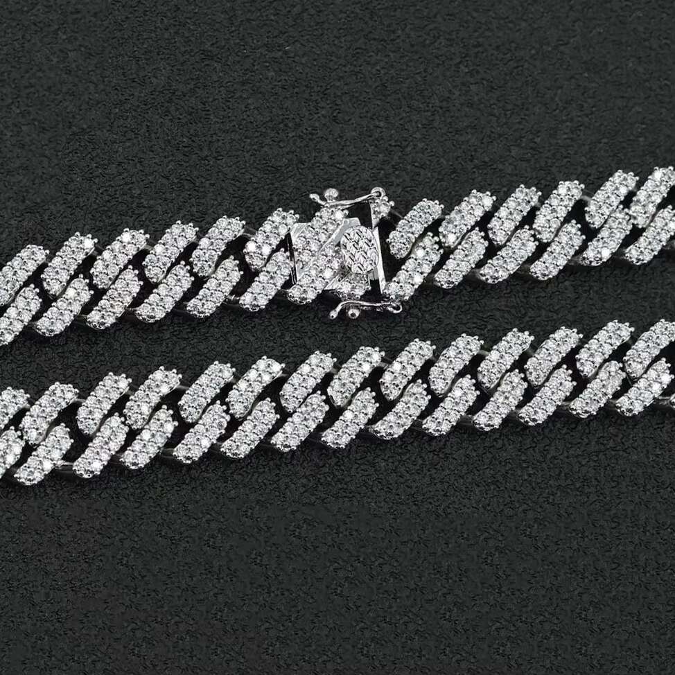 Zuanfa Women Mens Hip Hop 925 Sterling Silver Moissanite Iced Out Bracelet