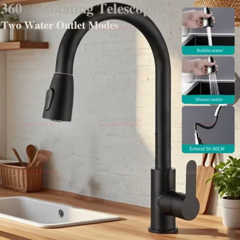 Stainless Steel Kitchen Faucet Single Hole Pl Out Spray Sink Faucet 360 Rotation Filtration Easy Install Modern Design Y251104