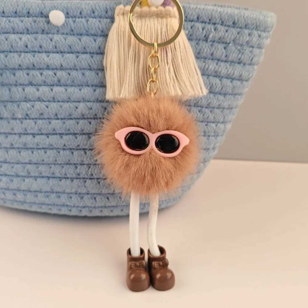 Hot Sale Creative Plush Keychain Cute Long Legs Bag Pendant Coal Ball Plush Couples Keyring Gift C251104