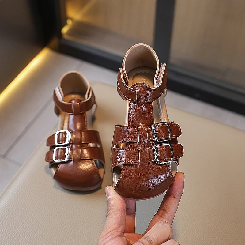 Toddler Sandals 2025 Summer Baby Beach Shoes born First Walkers Infant Sandals Baby Boy Girl Sport Close-toed Sandals 23-34 250403