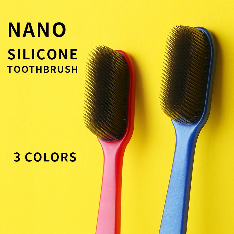 Four packs of nano silicone toothbrushes for adults are suitable patients with sensitive gums 250325