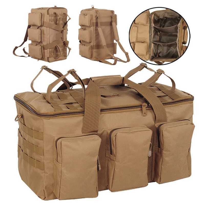 55L Luggage Duffel Bag Camping Backpack Tactical Large Bags Mens Hiking Travel Mountaineering Trip Utility Gym Weekend DuffleC250407