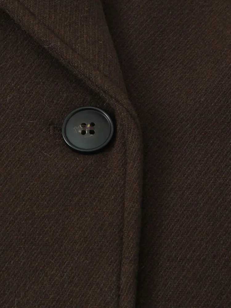 NLZGMSJ Vintage Casual Chic Women Overcoat Solid Pockets Doublebreasted Short Coat New Fashion 2025 Winter Holiday Coats J251103