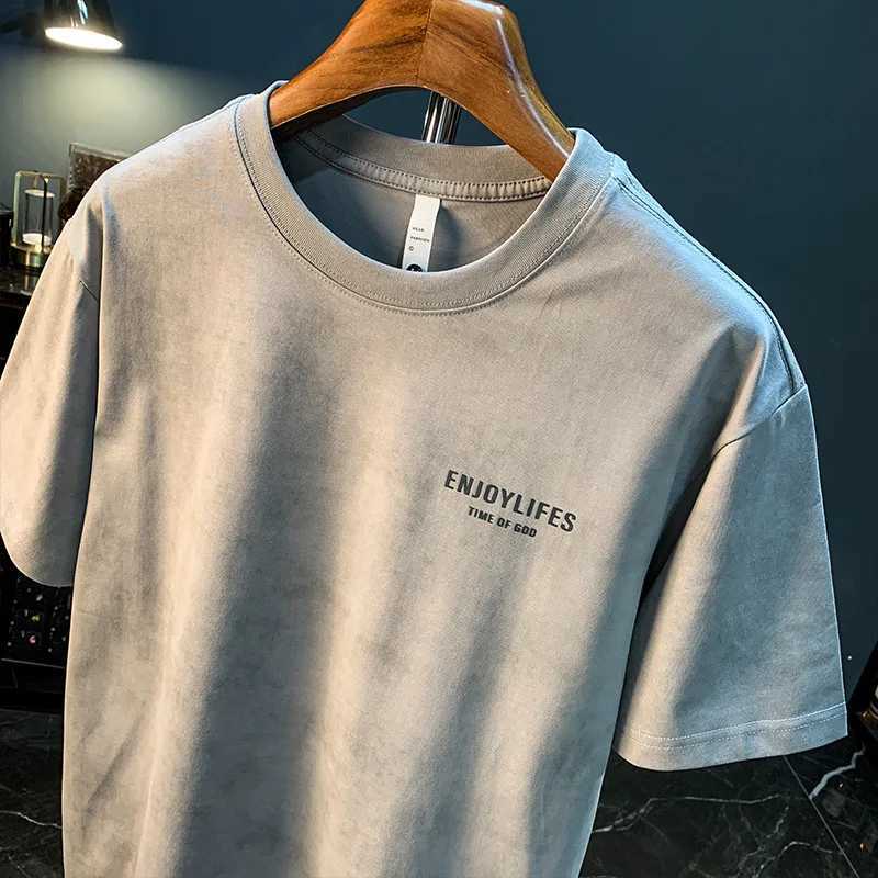 2025 new summer thin short sleeved T-shirt mens retro fashion casual trend brand round neck loose top W250403