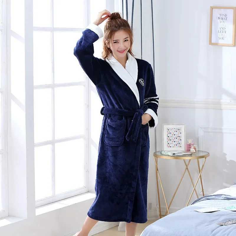 Lovers Dress For Men And Women Warm Super Soft Flannel Coral Fleece Long Bath Robe Mens Kimono Bathrobe Male Dressing Gown Robes C251104