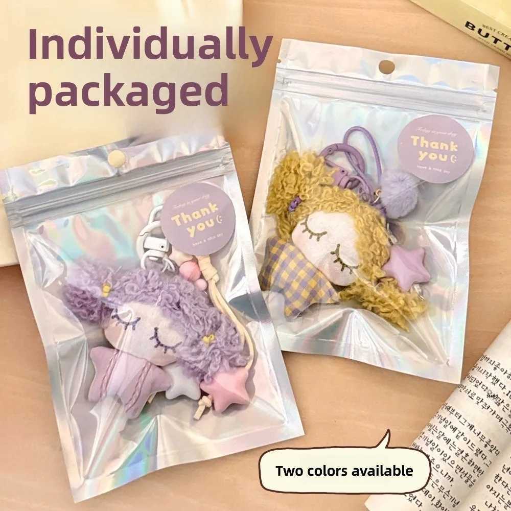 Cute Star Little Girl Keychain Stuffed Doll Bag Charm Hanging Soft Car Key Ring Schoolbag Decorations Hanging Ornaments C251104