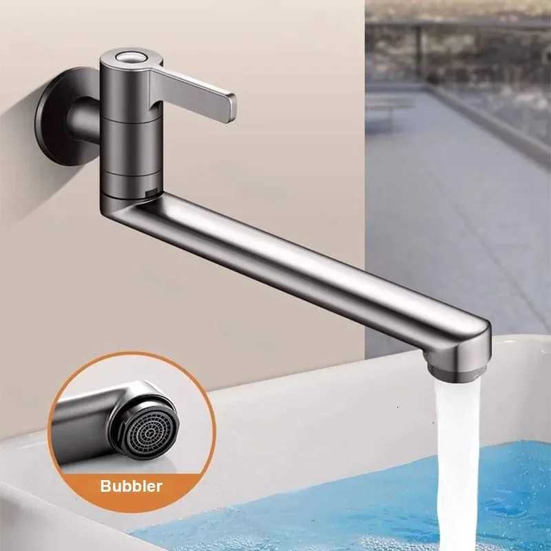 Wall-mounted Faucet Mop Pool Tap Single Hole Faucet Brass 360 Spin Single Cold Faucet Kitchen Sink Faucet Y251104