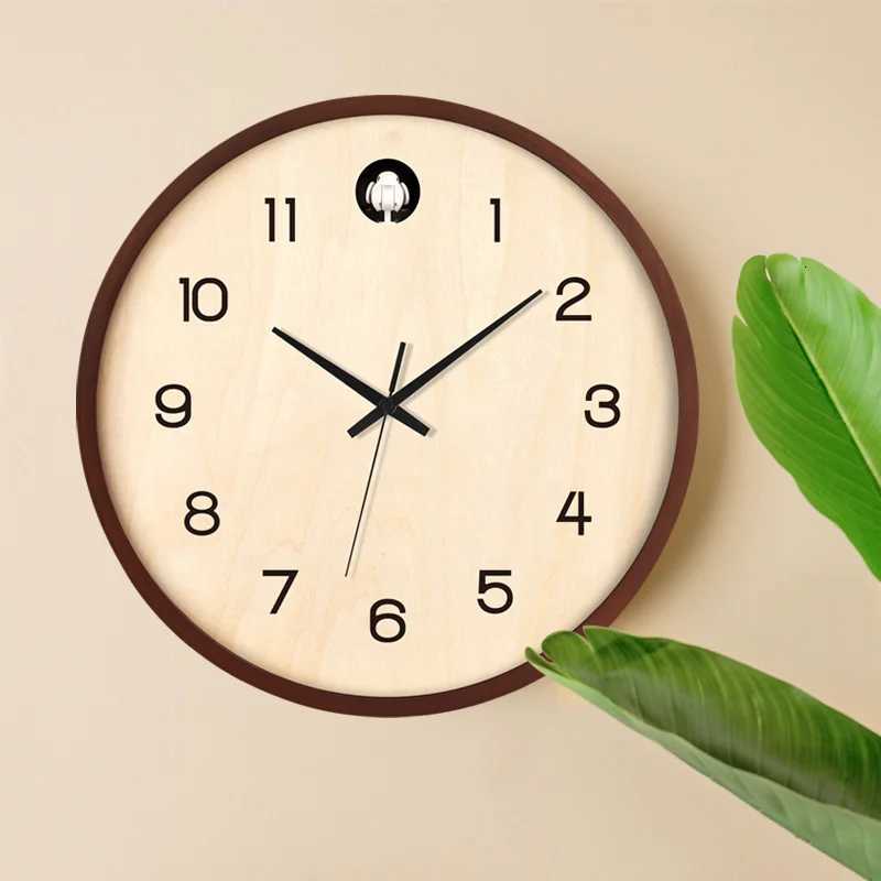 Cuckoo bird wall clock living room little bird hour announcement clock solid wood clock home decoration wall C251104