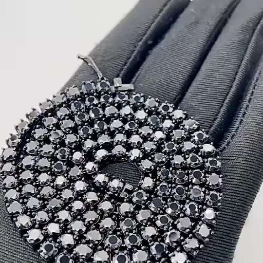Custom Tennis Necklace 3mm 4mm 5mm One-side Clasp Black Moissanite Diamond Tennis Chain