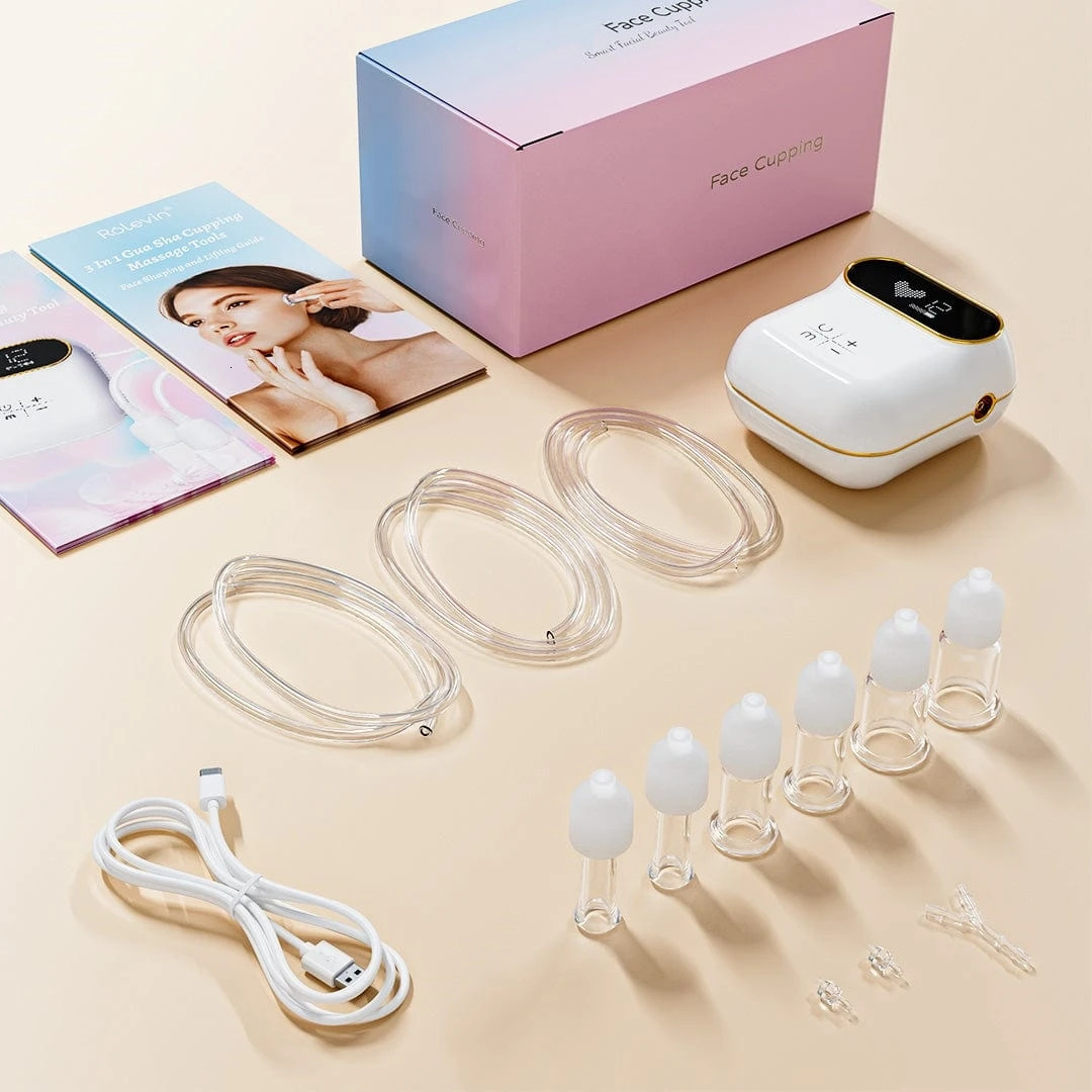 6Pcs Electric Facial Cupping Set Glass 3 in 1 Gua Sha Facial Tools Face Cupping Massage for Eye Neck Skin Care 251030