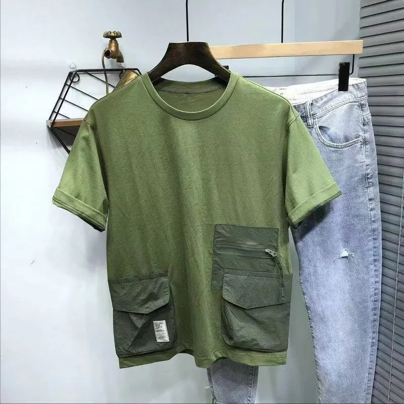 Summer Mens Work Clothes Short Sleeve T-shirt Loose Suitable for Young Men Half Sleeve T-shirt 250403