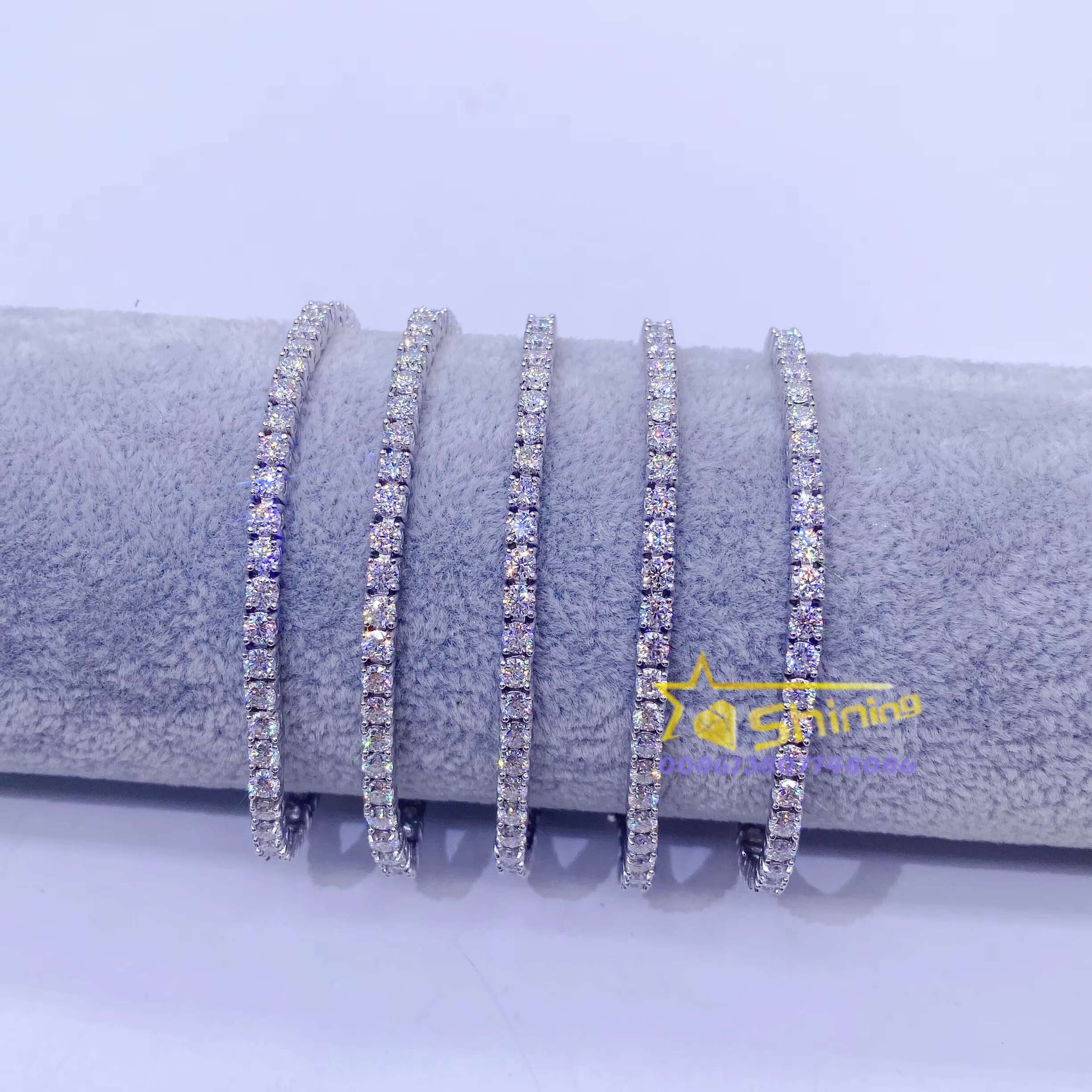 Size 3mm 4mm 5mm Tennis Bracelet Cubic Zirconia 925 Sterling Silver Tennis Bracelet for Women