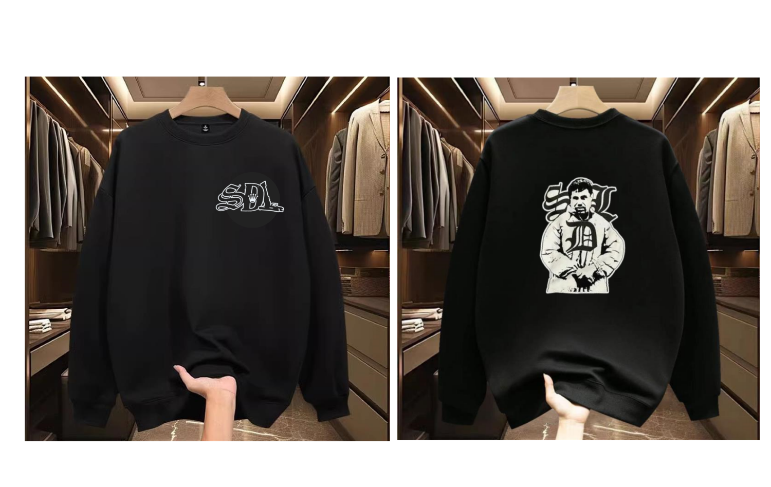 Sdl Men's Hoodies TRENDING 2025 Sdl Blue Strips X Asalii Black Senior Designer Hoodie Collection Streetwear Hip-hop Retro Street Rock Style Cloth