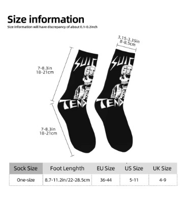 American music band socks skeleton long stockings autumn antibacterial men's socks breathable cycling socks