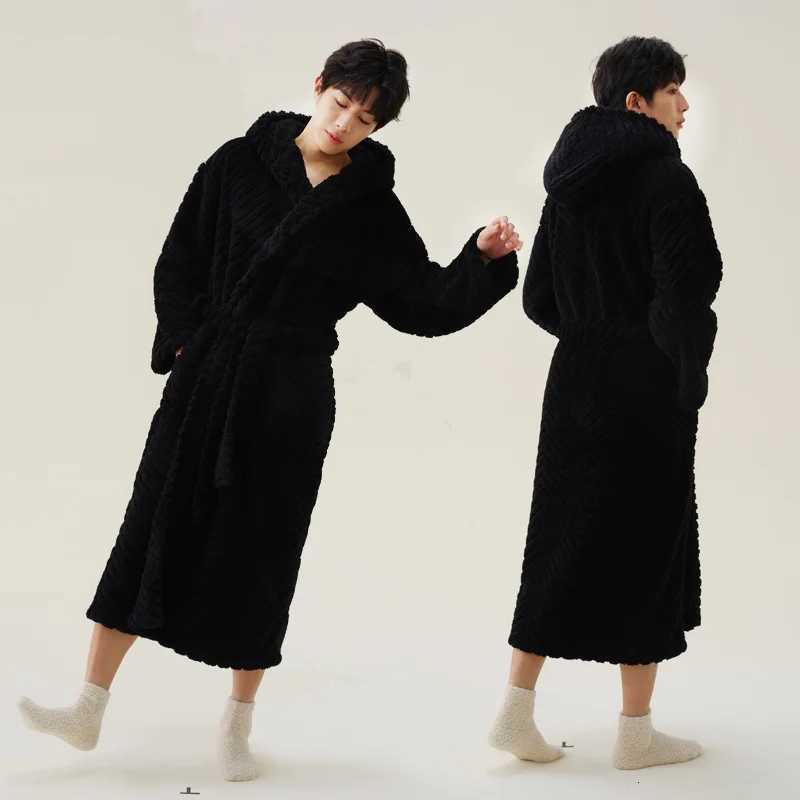 Lovers Winter Extra Long Plus Size Flannel Coral Fleece Warm Bathrobe Women Dobby Kimono Bath Robe Bridesmaid Sexy Dressing Gown C251104