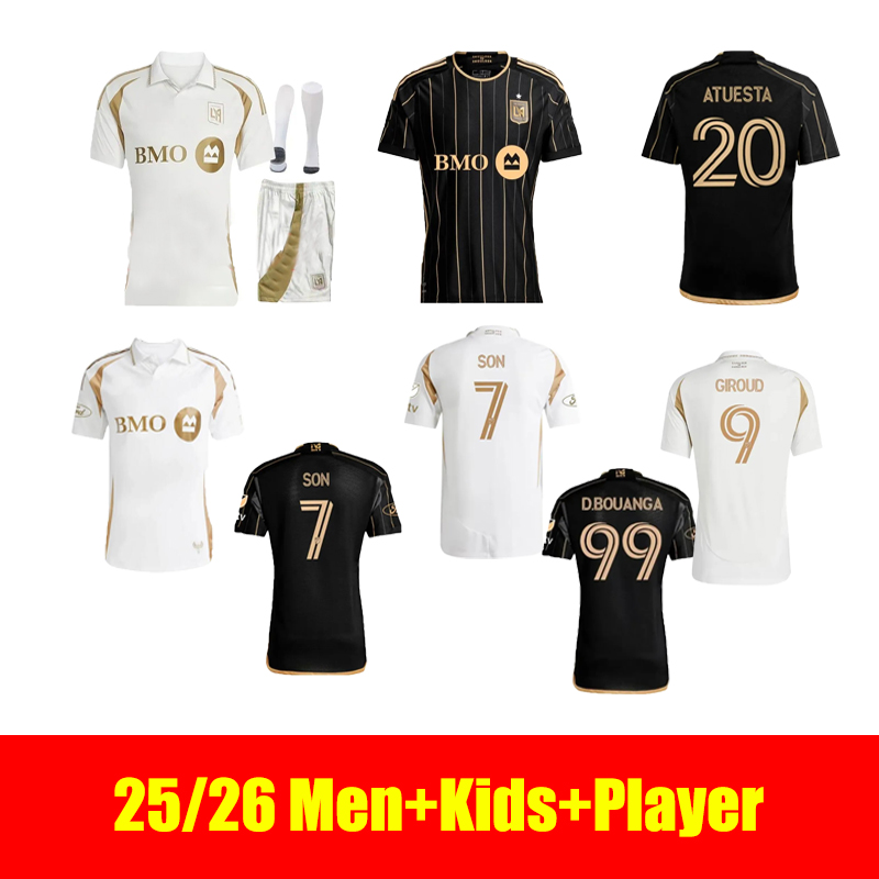 25 26 Los Angeles Football Club Soccer Jerseys SON D.BOUANGA LAFC 2025 2026 GIROUD HOLLINGSHEAD Football Shirts Goalkeeper LLORIS Men Uniforms kids kits set666888