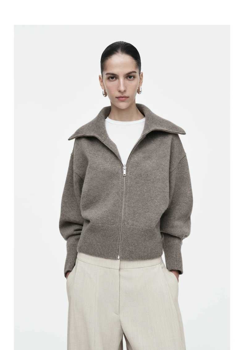 Ethereal MD 2025 cos winter new style of Ladies casual standard fit waistcinching knitted pilot jacket J251103