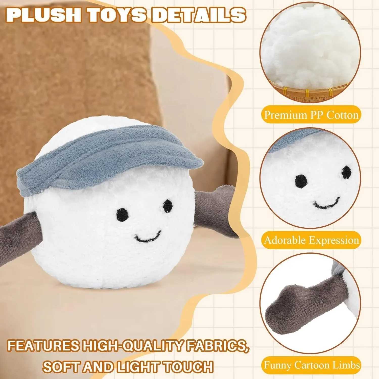 Plush Keychain Cute Golf Ball Plush Soft Stuffed Keychain Toys Gift for Sports Fans Kawaii Charm for Bags and Keys C251104