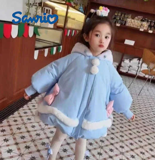 Sanrio New cinnamoroll animation peripheral childrens cotton-padded clothes winter outdoor mid-length thickened cotton-padded clothes H251104
