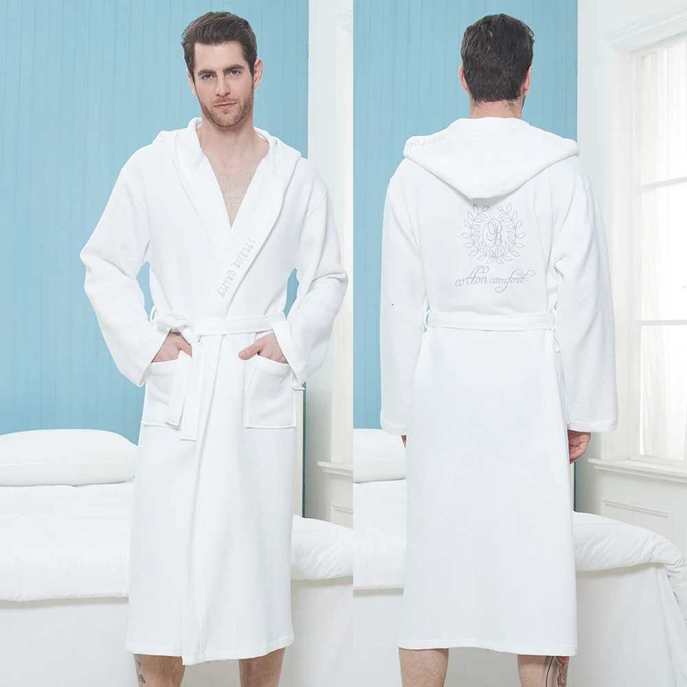 Winter Bathrobe Men Male Robe Kimono Towel Fleece Cotton Thick Long Robe Long Sleeve Soft Warm Mens Bathrobe Mens Robe Christmas C251104