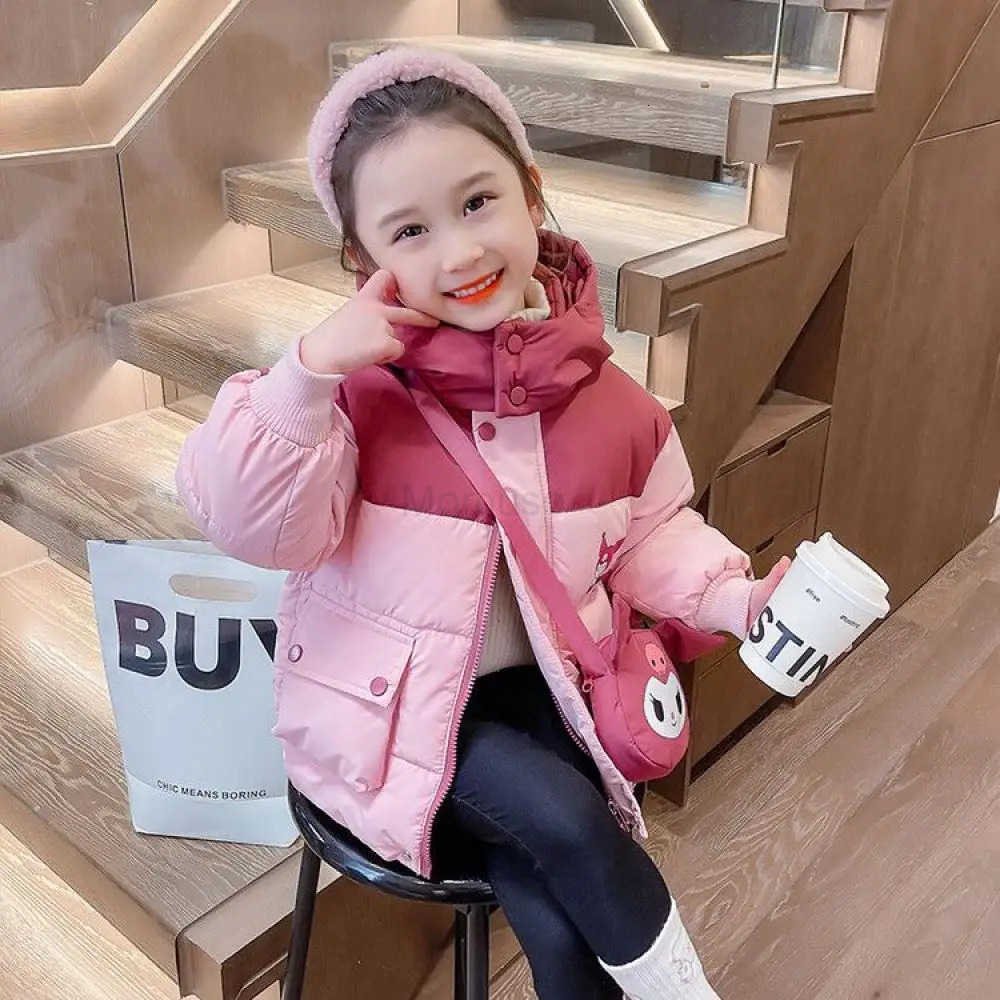 Sanrio Kawaii Winter Girl Cotton Clothes Cartoon Plus Velvet Thicken Baby Clothes Coat Child Cotton Coat Cotton Padded Jacket H251104