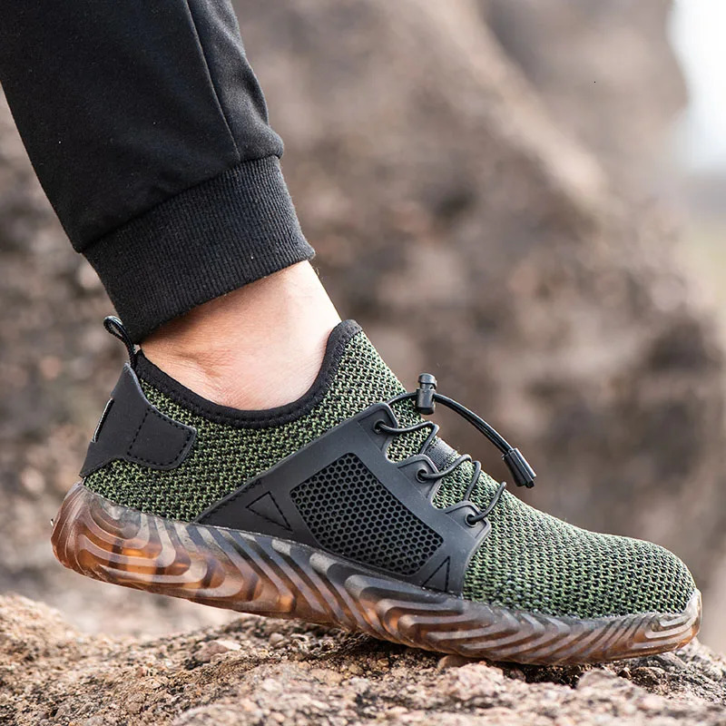 Men Steel Toe Safety Work Shoes Mesh Breathable Lightweight Comfortable Industrial Construction Shoes Puncture Proof Anti slip 251030