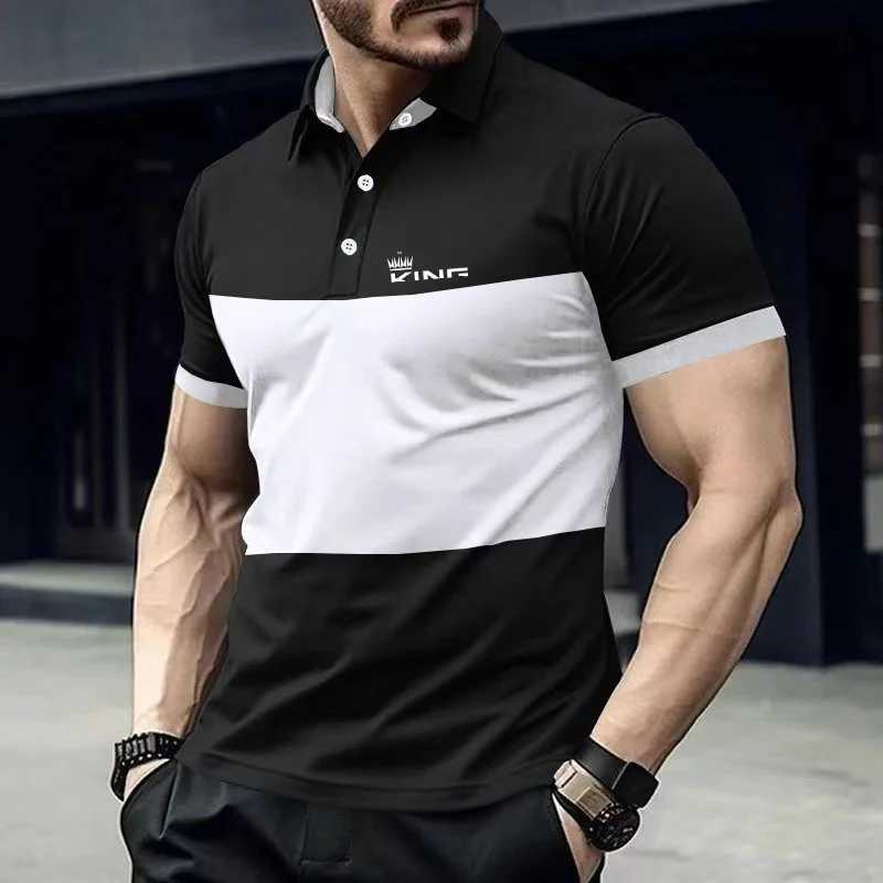 HDDHHH brand printed summer golf clothing mens short sleeved polo casual color blocking shirt W250403