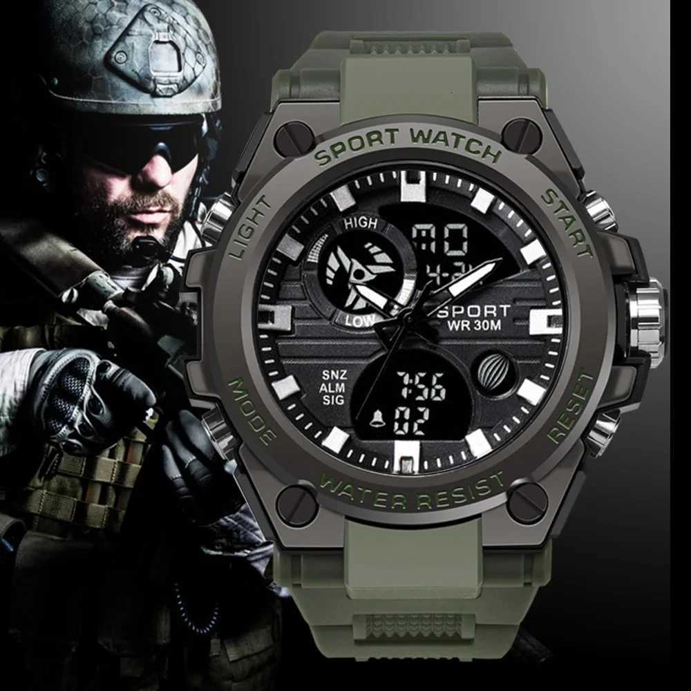 ACHENGY F Style Men Multifunctional Sports Watch Mens Dual Display Waterproof Electronic Wristwatch Relogio MasculinoT251104