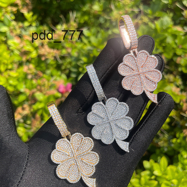 Light Luxury Creative Square Full Diamond Letter Pendant Petal Internet Celebrity Trend Hip Hop Unisex Necklace