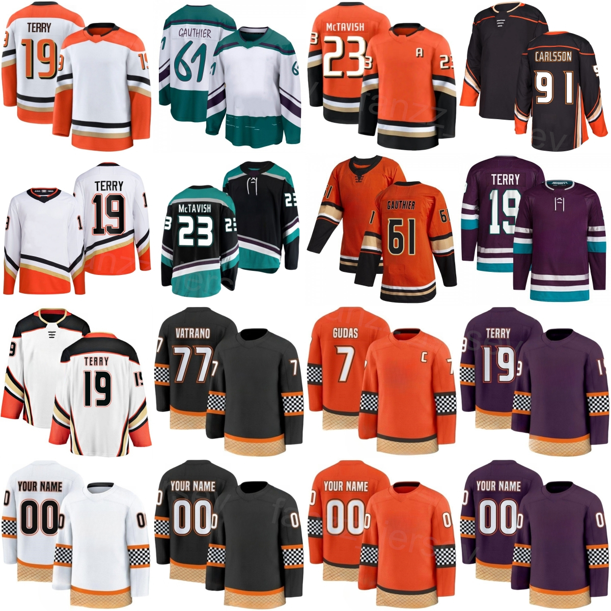 Mans Hockey 61 Cutter Gauthier Jerseys 2026 Team 23 Mason McTavish 45 Beckett Sennecke 91 Leo Carlsson 64 Mikael Granlund 19 Troy Terry 2 Jackson LaCombe Youth Woman