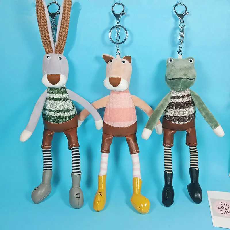26cm Cute Gentleman Cat Bunny Frog Plush Keychain Stuffed Animal Toy Pendant Backpack Charm for Boys Girls Women Novelty Gifts C251104