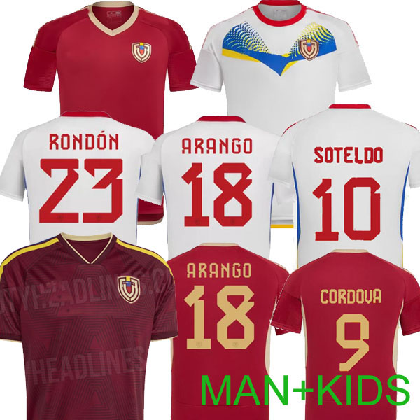 2025 2026 Venezuela Soccer Jerseys SOTELDO SOSA RINCON CORDOVA CASSERES BELLO JA.MARTINEZ RONDON GONZALEZ OSORIO MACHIS football shirt MAN kids black